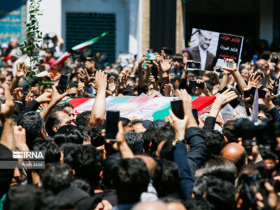 تشییع و تدفین شهید «حسین امیر عبداللهیان» در حرم عبدالعظیم/تصاویر