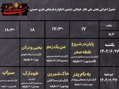 آغاز به‌کار بخش ملی تئاتر خیابانی ششمین اشکواره‌ فرهنگی‌_ هنری