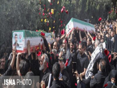 مراسم تشییع پاسدار امیرعلی حاجیزاده و سرلشگر محمود باقری برگزار شد